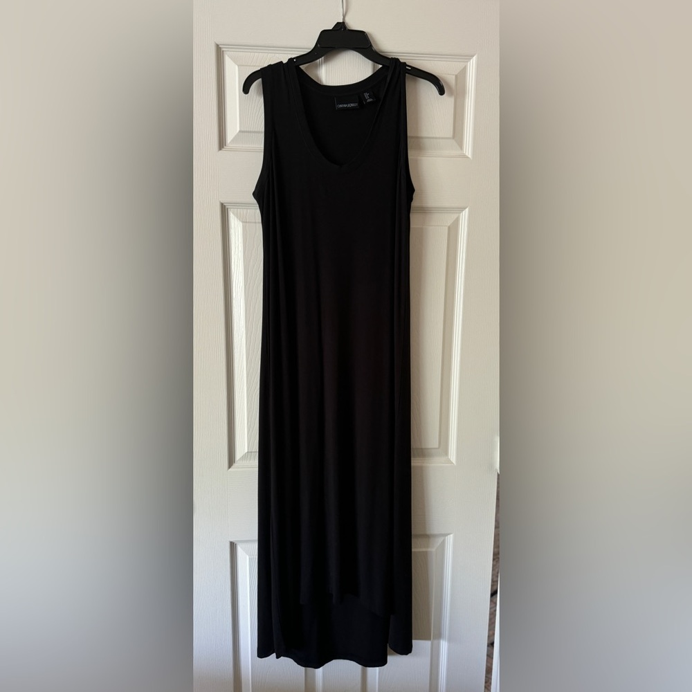 Cynthia Rowley long sleeveless black dress